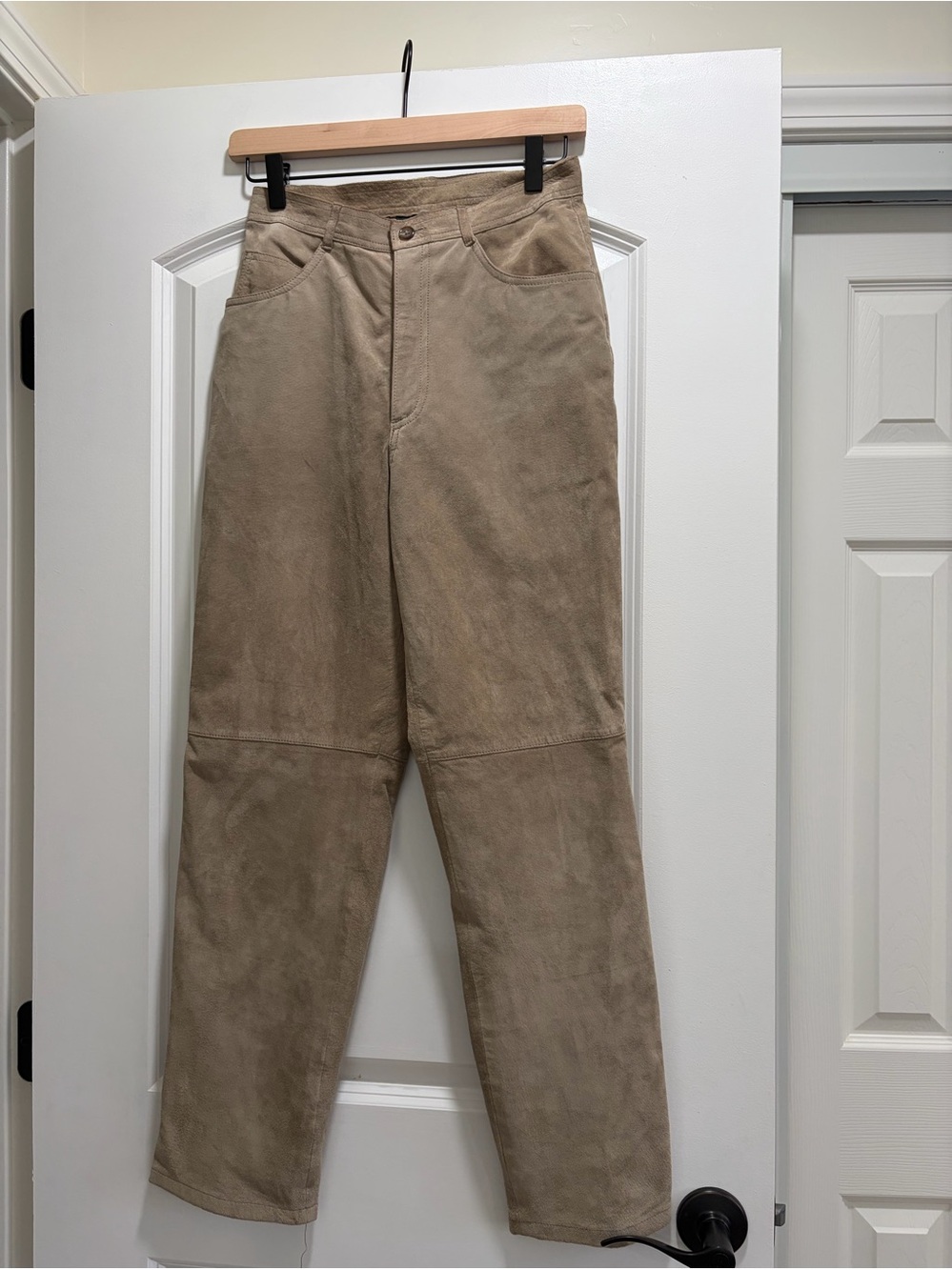 Lauren Ralph Lauren Vintage 100% Leather Suede Trousers Tan Brown - 6P